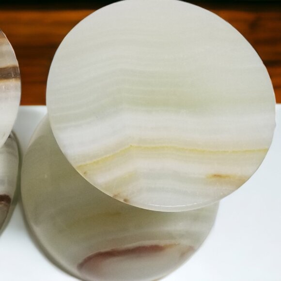 Vintage Onyx Marble Natural Stone Wine Glass Goblets- Set of Two - Picture 14 of 16